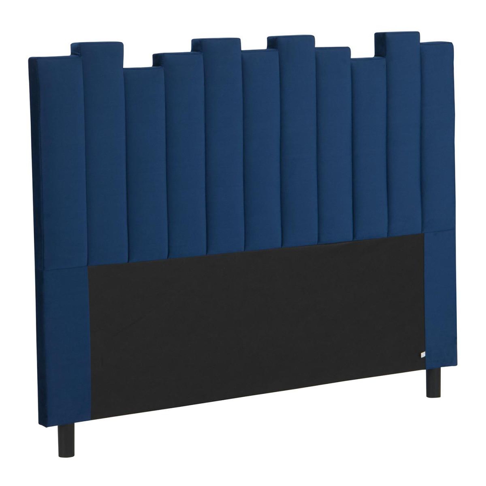 Voir la diapositive 2 : Paris Prix Tête de lit en velours design  kenty  160cm bleu