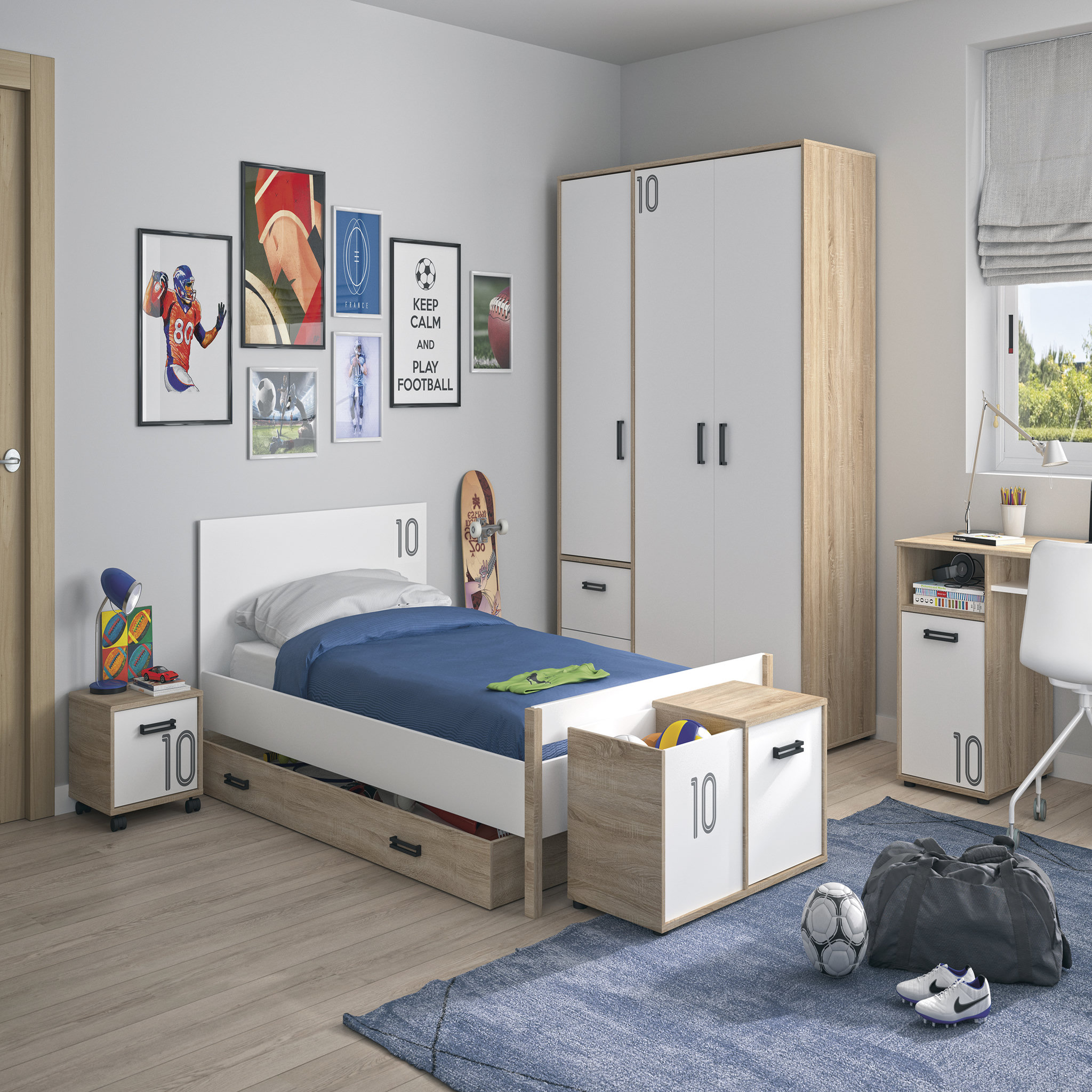 Voir la diapositive 5 : Coffre 1 porte L90xH43xP40cm ALLAN
