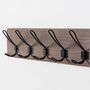Voir la diapositive 3 : VS VENTA-STOCK Porte-manteau mural Xica en bois gris, 5 crochets