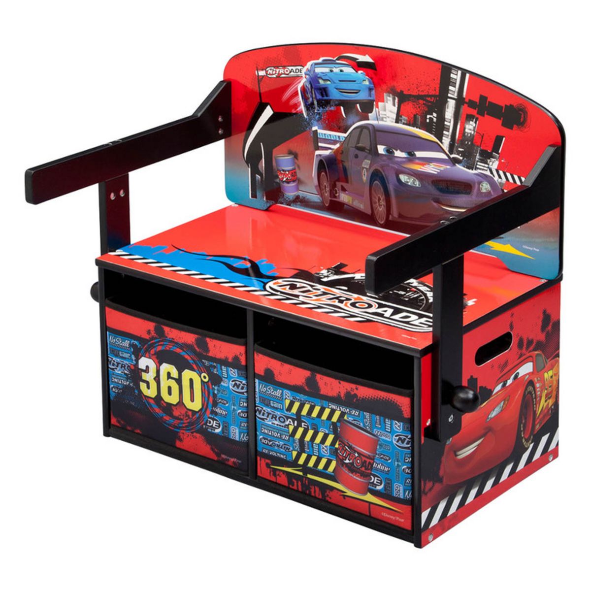 CARS Pupitre en bois CARS avec banc et rangement 