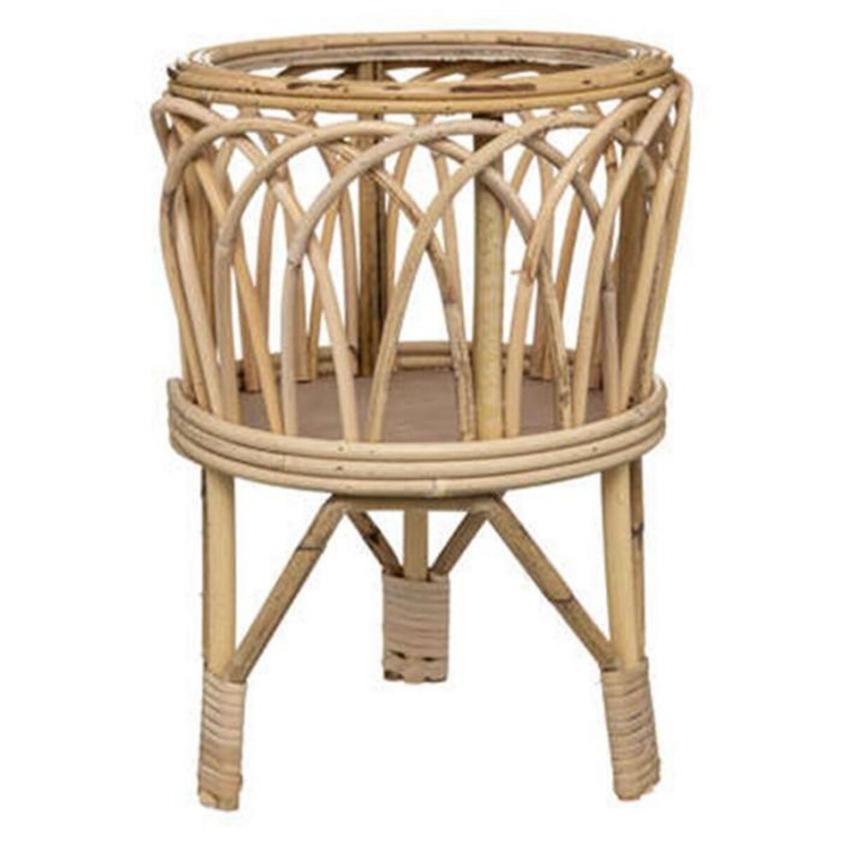 ATMOSPHERA Cache-Pot sur Pied en Rotin  Carmen  39cm Beige
