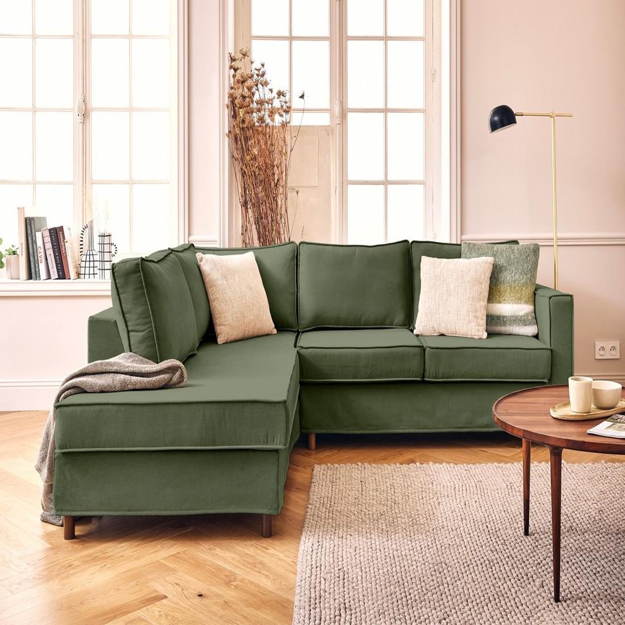 Voir la diapositive 1 : LISA DESIGN Jake - canapé déhoussable d'angle gauche 5 places en tissu