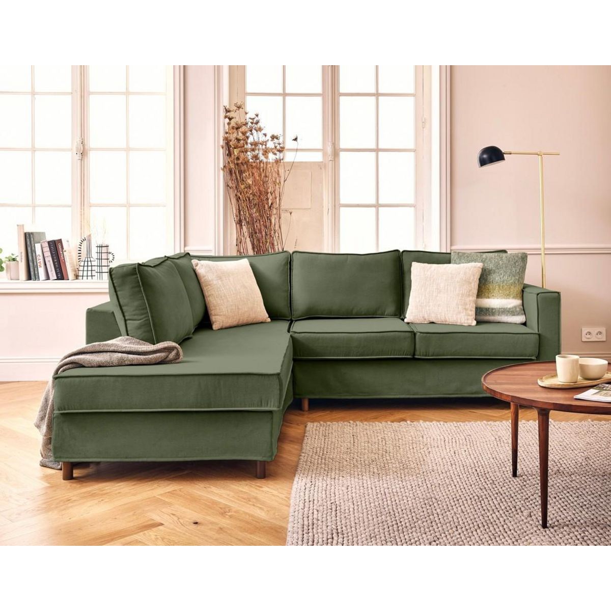 LISA DESIGN Jake - canapé déhoussable d'angle gauche 5 places en tissu