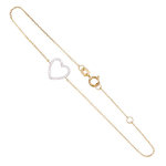 L'ATELIER D'AZUR Bracelet Or Jaune - Coeur Pavé de Zirconiums