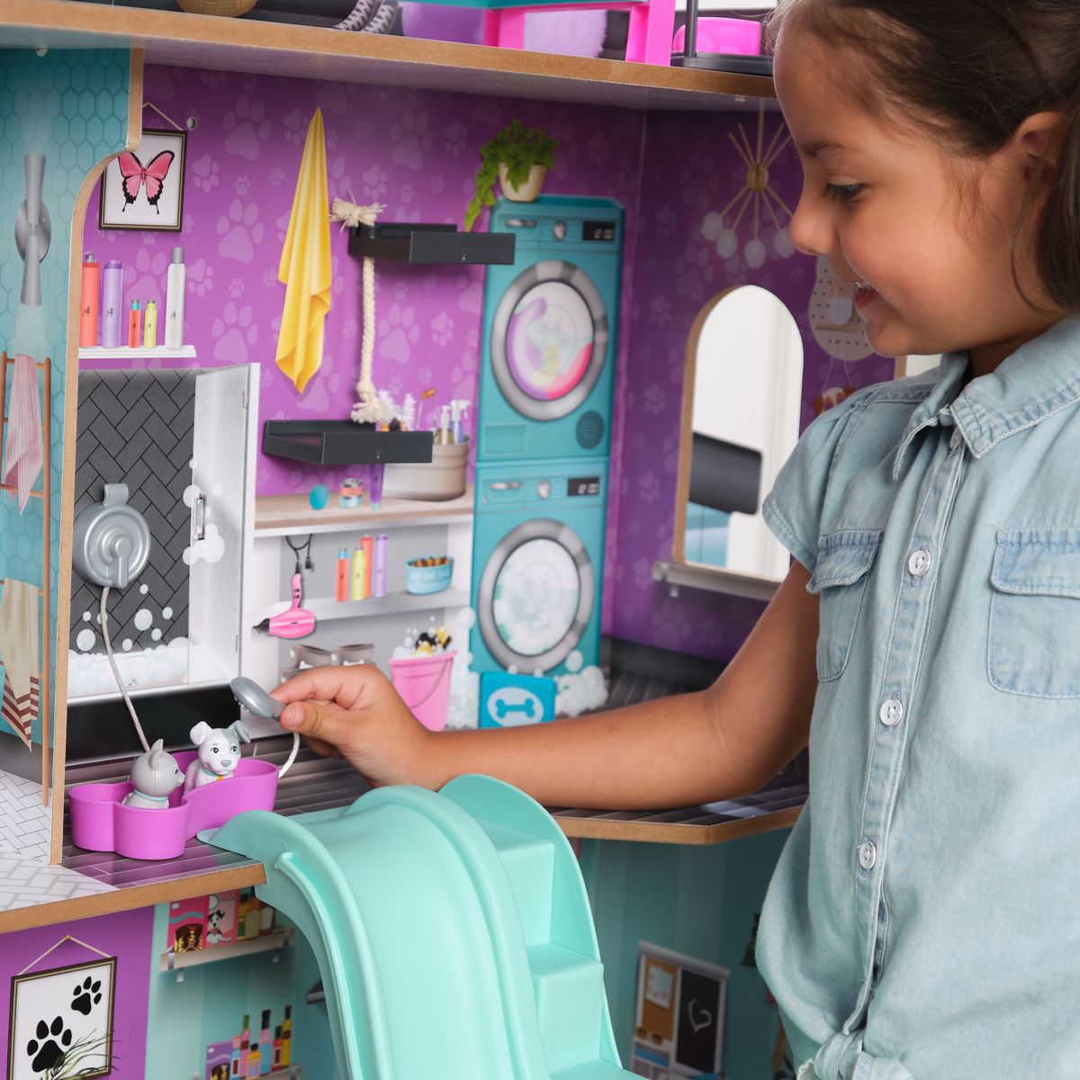 Kidkraft Maison de poupée Purrfect Pet avec accessoires son et lumière