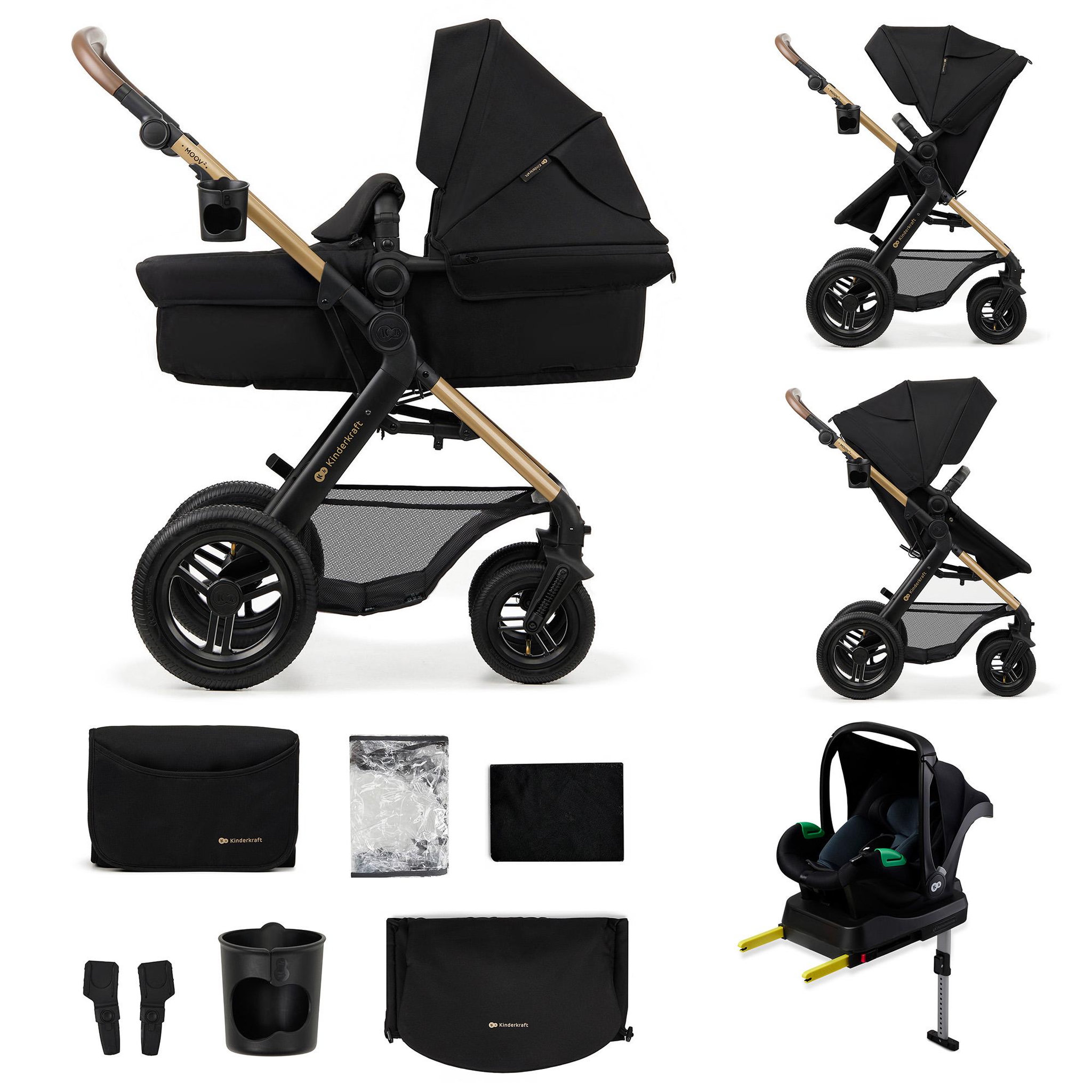 Voir la diapositive 1 : KINDERKRAFT Poussette 4en1 moov 2 pratique et confortable