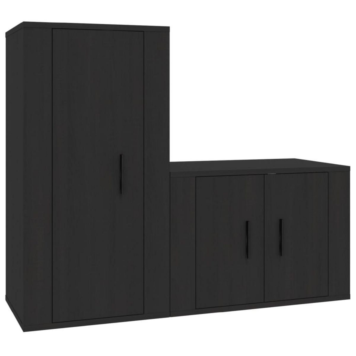 VIDAXL Ensemble de meubles TV 2 pcs noir bois d'ingenierie