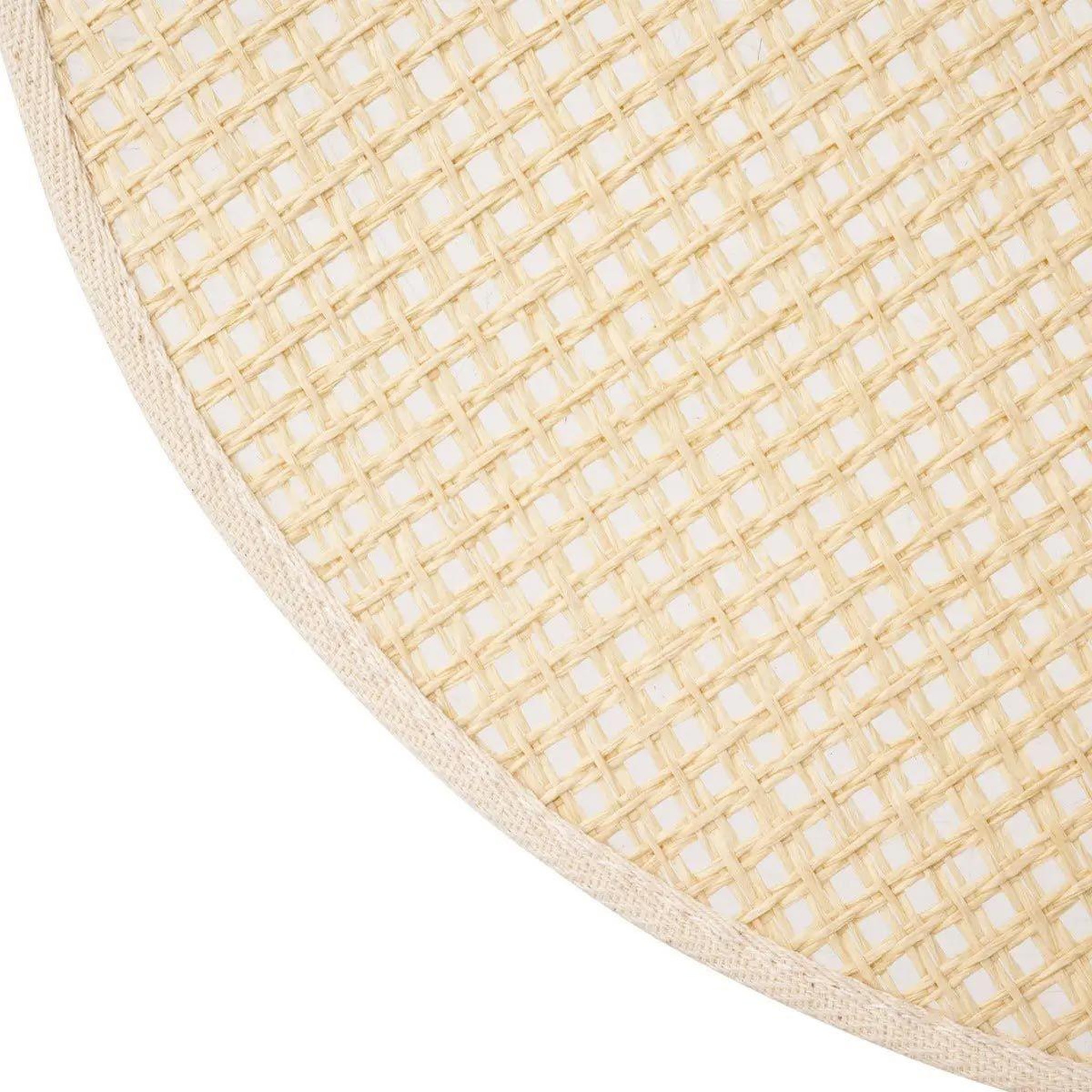 Voir la diapositive 2 : SECRET DE GOURMET Set de table rond en jute  rivi  38cm blanc