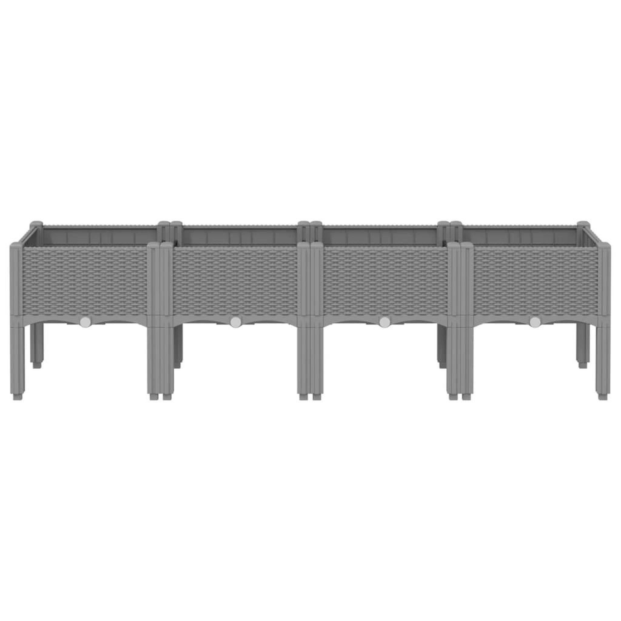 Voir la diapositive 3 : VIDAXL Jardiniere avec pieds gris clair 160x40x42 cm PP