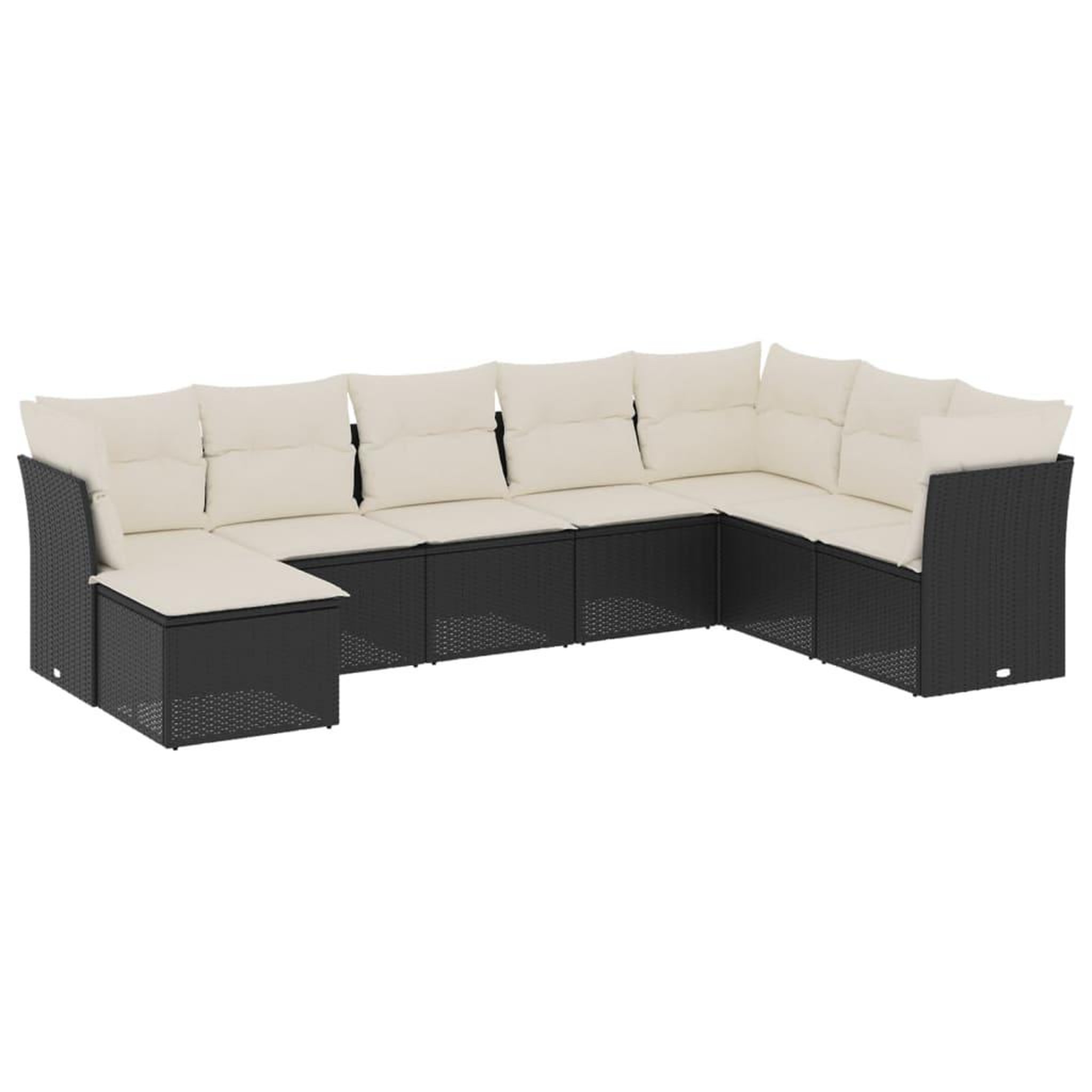 Voir la diapositive 2 : VIDAXL Salon de jardin 8 pcs avec coussins noir resine tressee