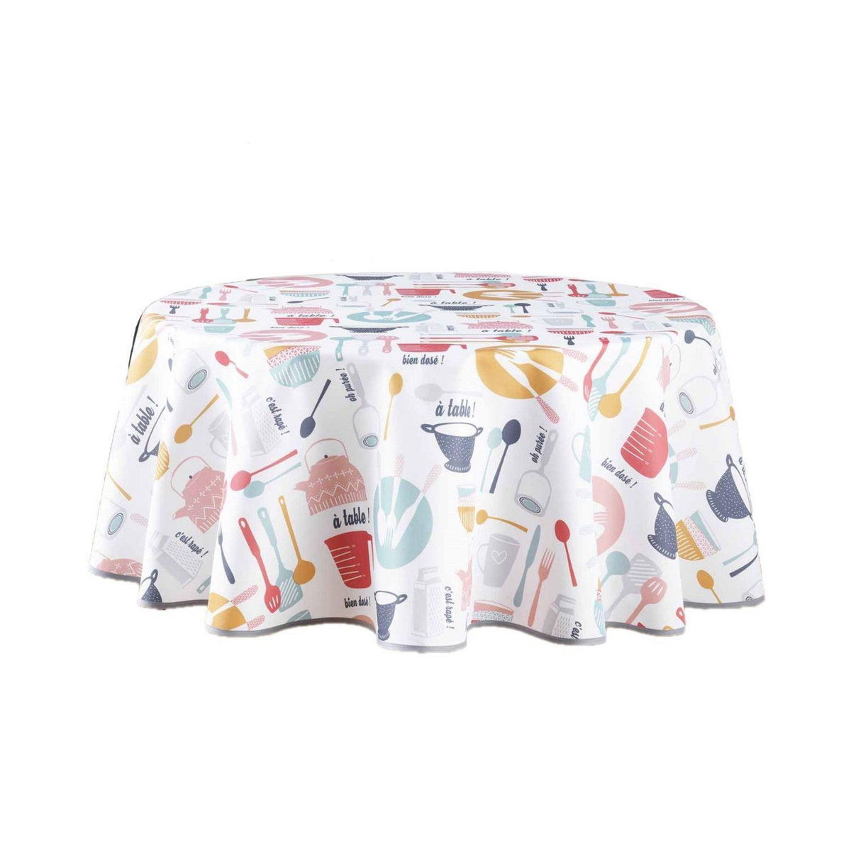 Douceur d'Intérieur Nappe ronde antitache A table - Diam. 180 cm - Multicolore