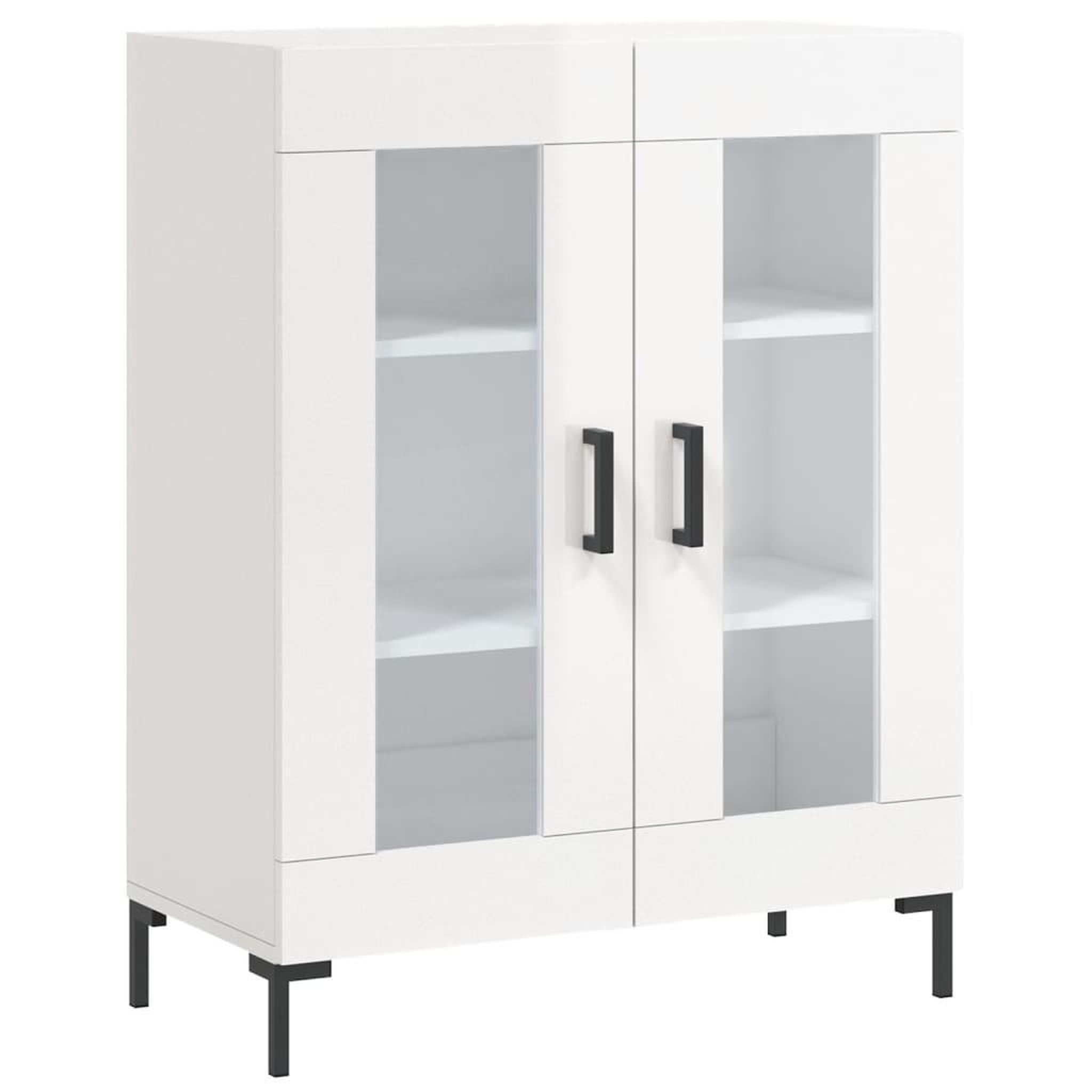 Voir la diapositive 2 : VIDAXL Buffet Blanc brillant 69,5x34x90 cm Bois d'ingenierie