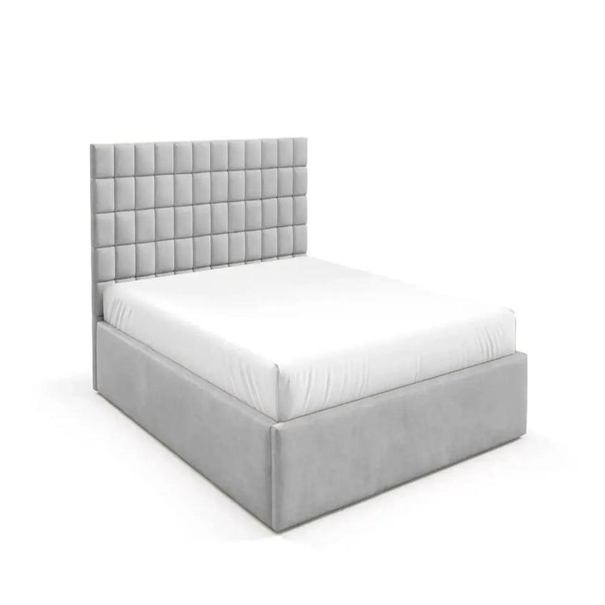 CASANOVA PARIS Thelma - lit coffre tissu velours gris clair. Coloris disponibles : Gris