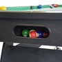 PLAY4FUN Billard Américain avec Retour de Boules Automatique et Accessoires, 220 x 123 x 80 cm - Noir et Tapis Vert