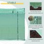 Voir la diapositive 6 : OUTSUNNY Serre de Jardin 200L x 73l x 168H cm acier PE haute densité 140 g/m² anti-UV avec porte zippée déroulante et fenêtres vert