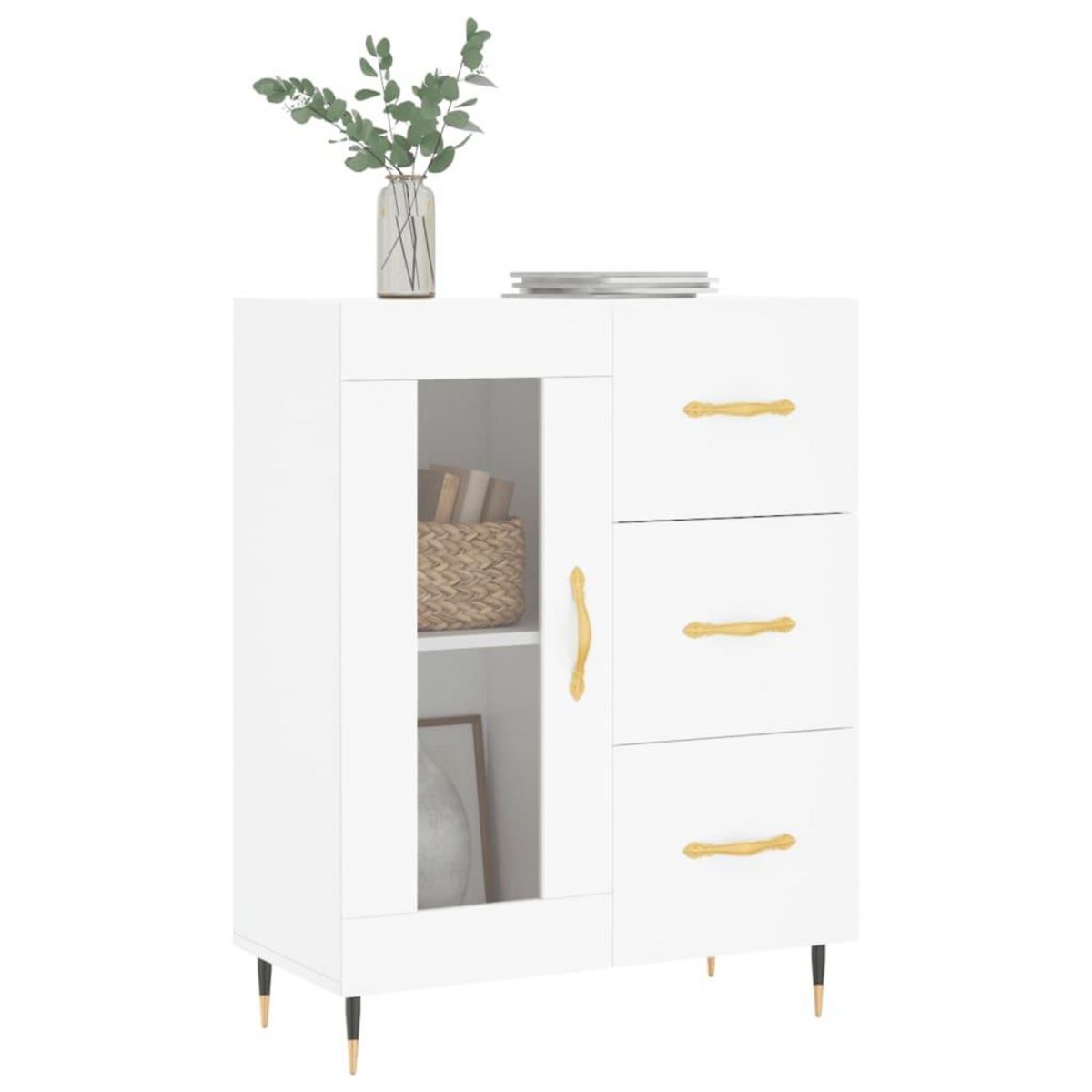 VIDAXL Buffet blanc 69,5x34x90 cm bois d'ingenierie