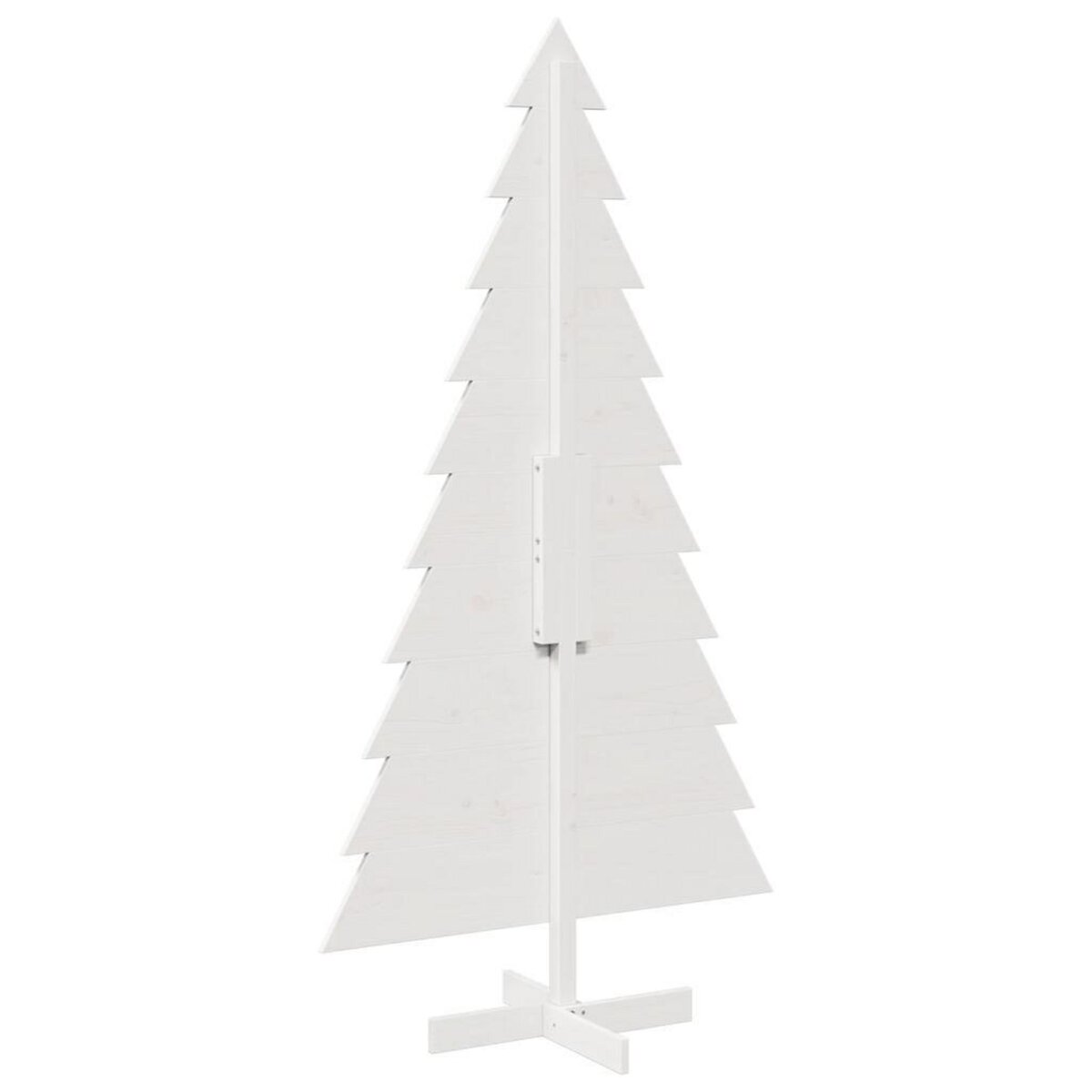 VIDAXL Arbre de Noël en bois pour decoration blanc 180 cm pin massif