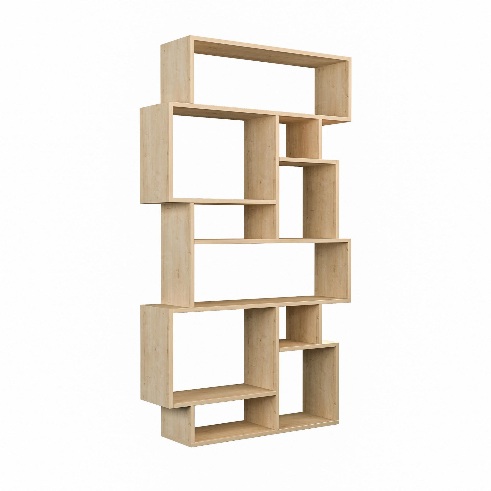 Voir la diapositive 3 : Habitat et Jardin Bibliothèque en bois  karmato  - 96 x 25 x 168 cm - chêne de sonoma