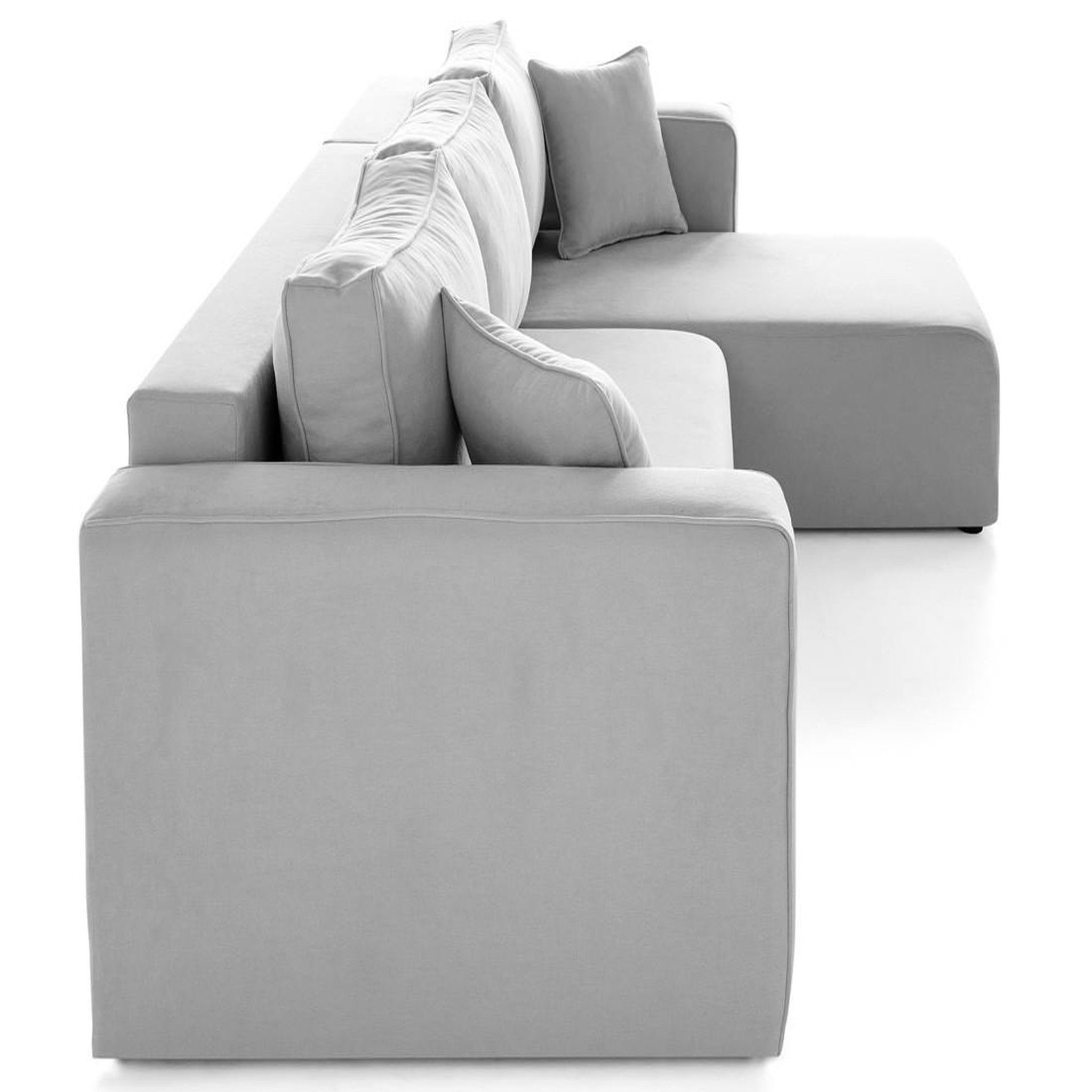 Voir la diapositive 4 : BEST MOBILIER Topaze - canapé d'angle déhoussable réversible 4 places en tissu