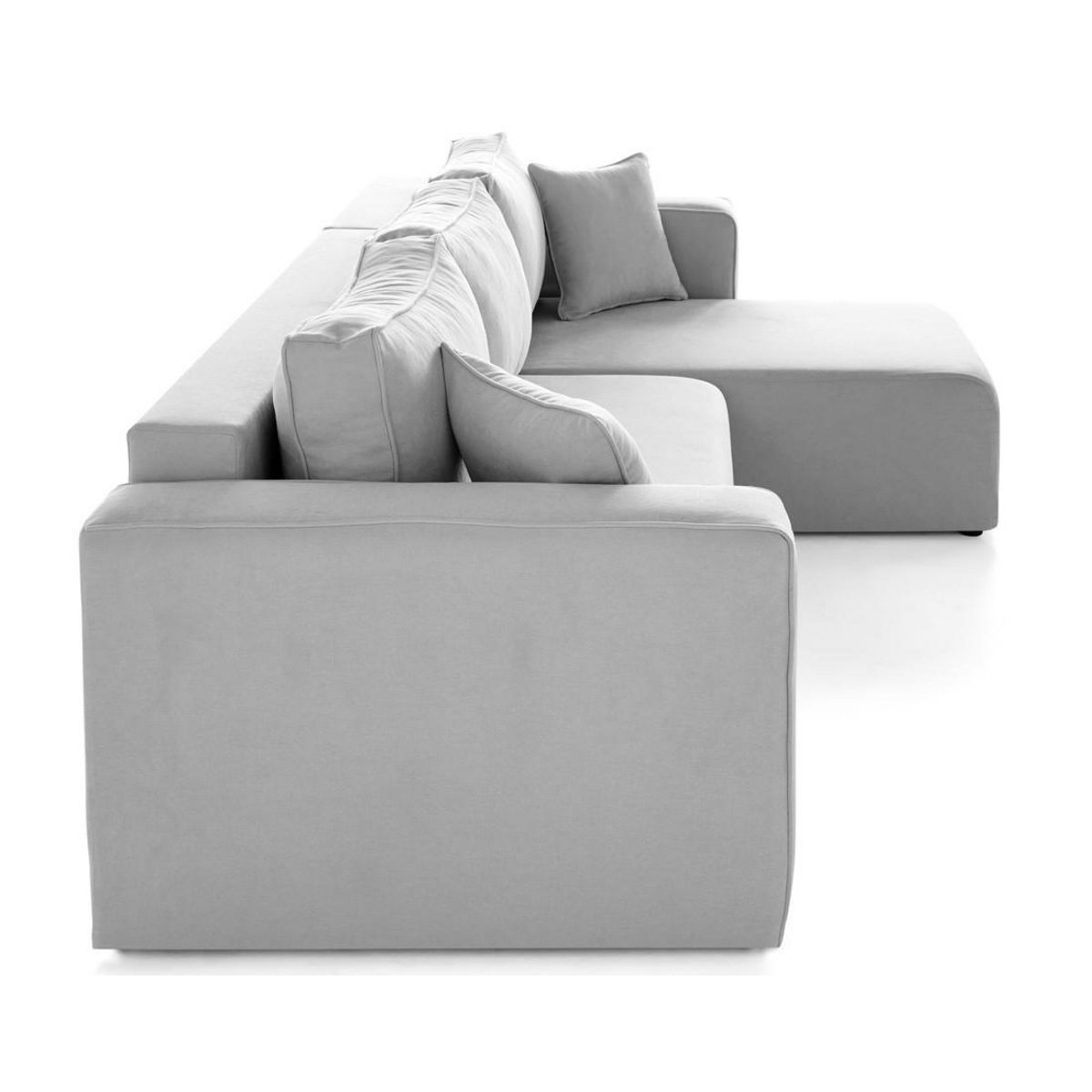 BEST MOBILIER Topaze - canapé d'angle déhoussable réversible 4 places en tissu