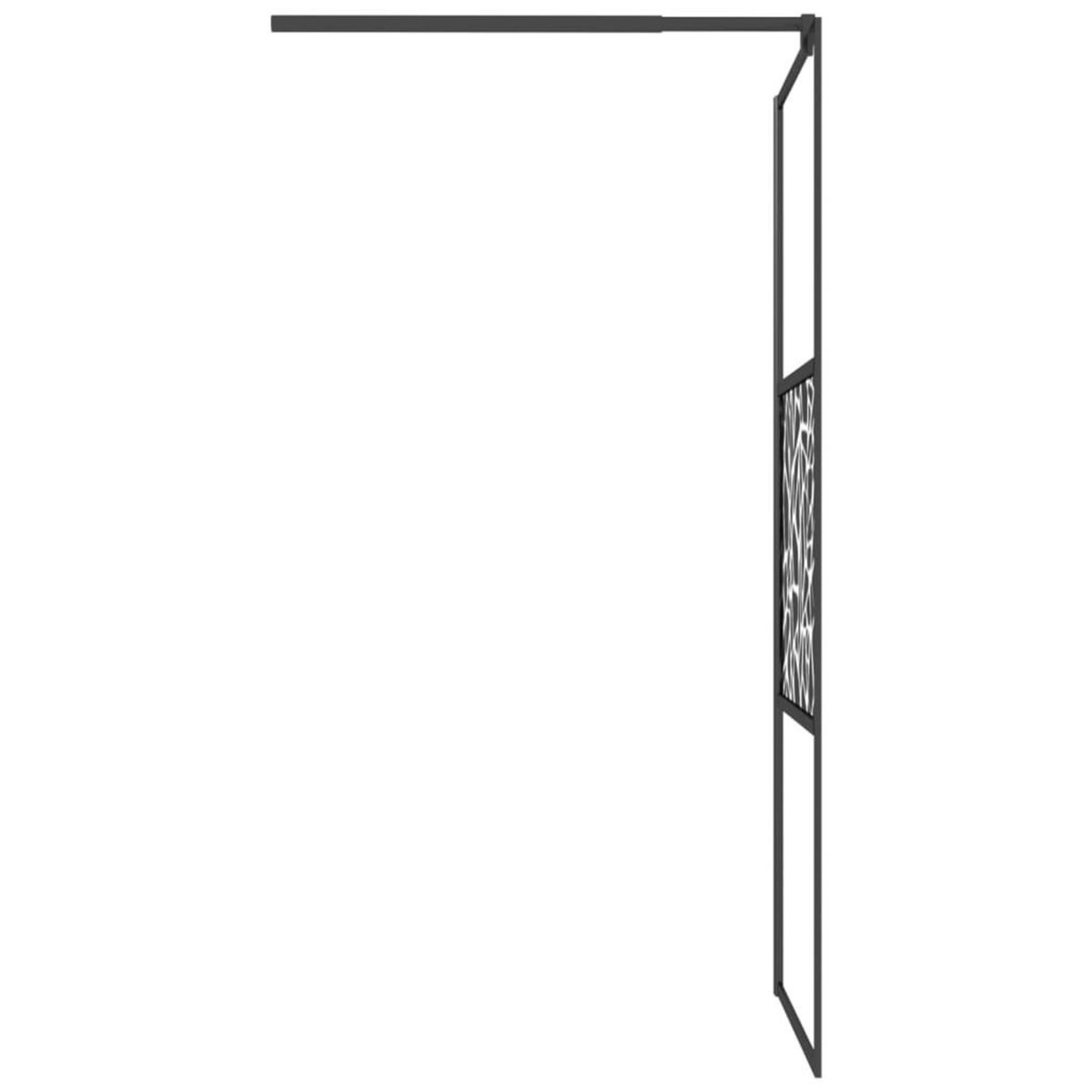 VIDAXL Paroi de douche 80x195 cm Verre ESG avec design de pierre Noir