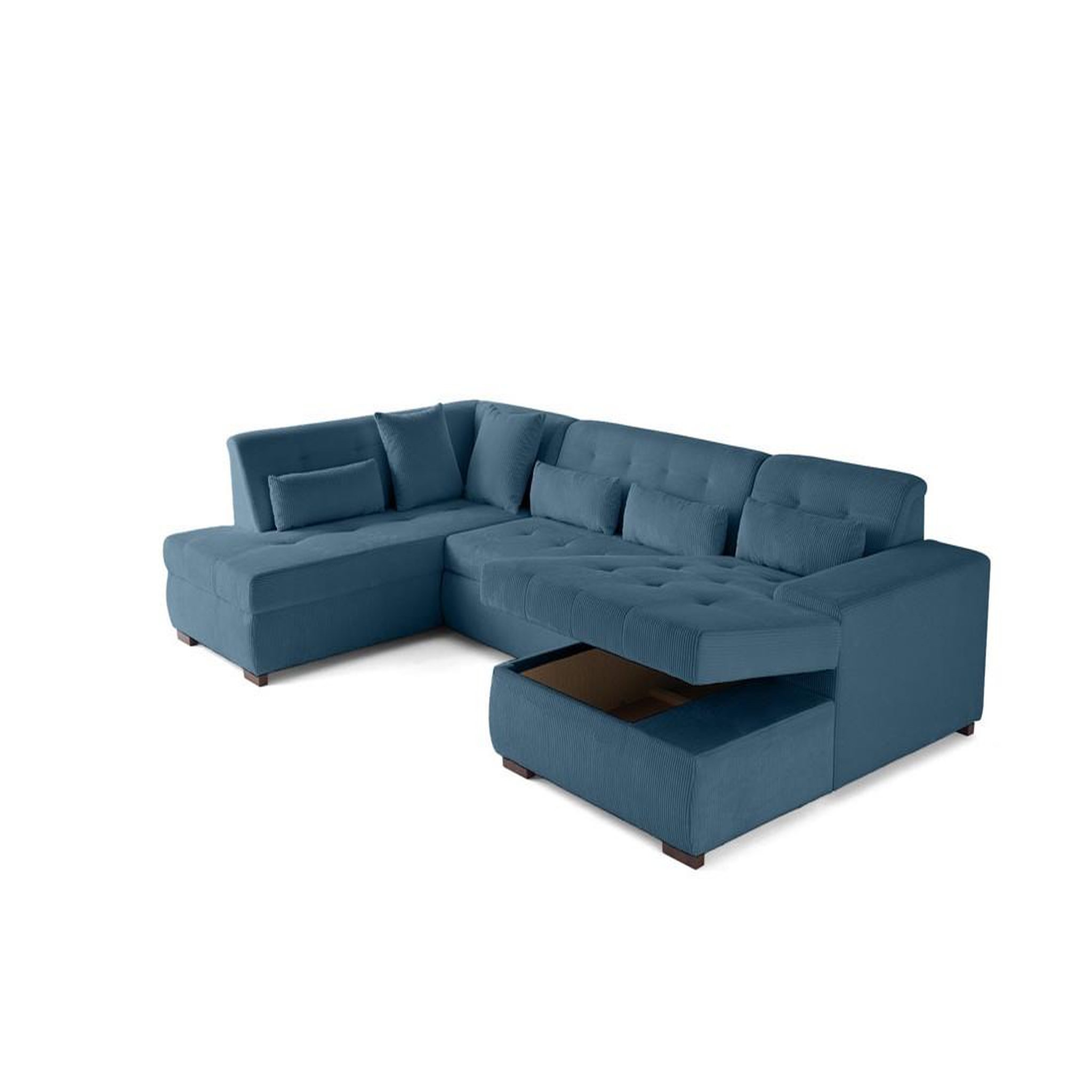 Voir la diapositive 5 : LISA DESIGN Vermont - canapé panoramique d'angle gauche - 7 places - convertible avec coffre - en velours côtelé