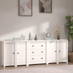 VIDAXL Buffet Blanc 230x35x80 cm Bois massif de pin