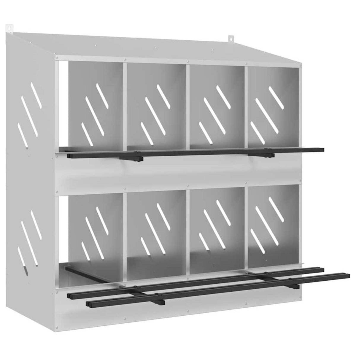 VIDAXL Nichoir de poules avec 8 compartiments metal argente galvanise