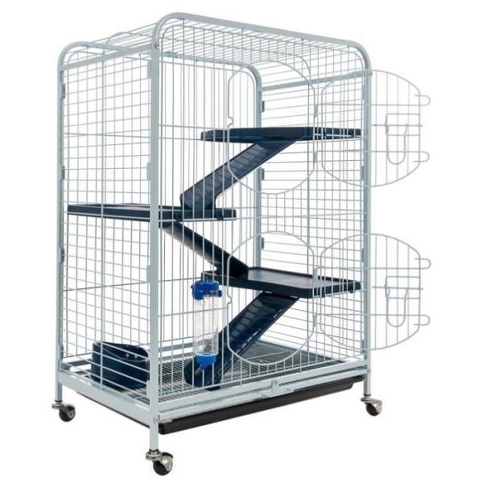 Voir la diapositive 2 : MARKET24 Cage petits rongeurs 64*44*93 cm - TYROL
