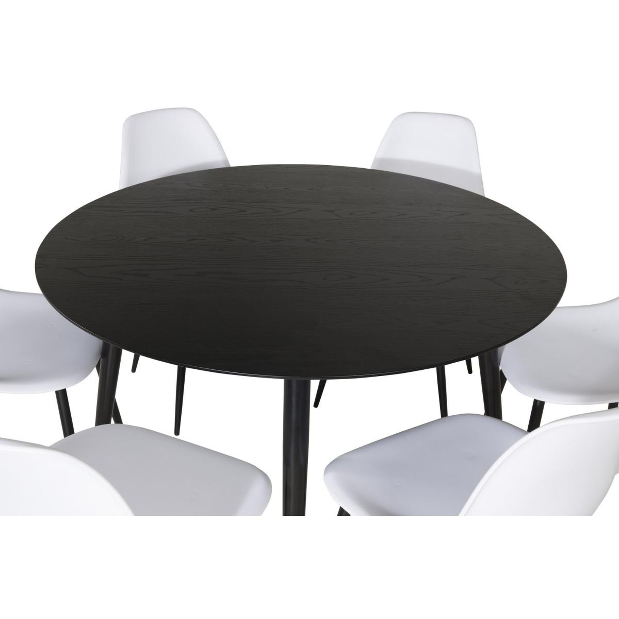 Voir la diapositive 3 : Paris Prix Ensemble table à manger & 6 chaises  dipp & polar  115cm noir & blanc