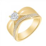 SC BOHEME Bague taille 56 SC Bohème en acier ornée de cristaux scintillants. Coloris disponibles : Jaune