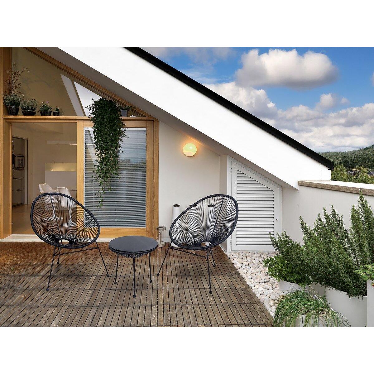 Habitat et Jardin Salon de jardin acapulco en métal  Odea  - 2 places - Noir