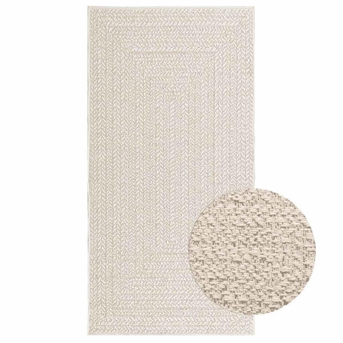 VIDAXL Tapis ZIZUR creme 80x150 cm aspect de jute interieur exterieur