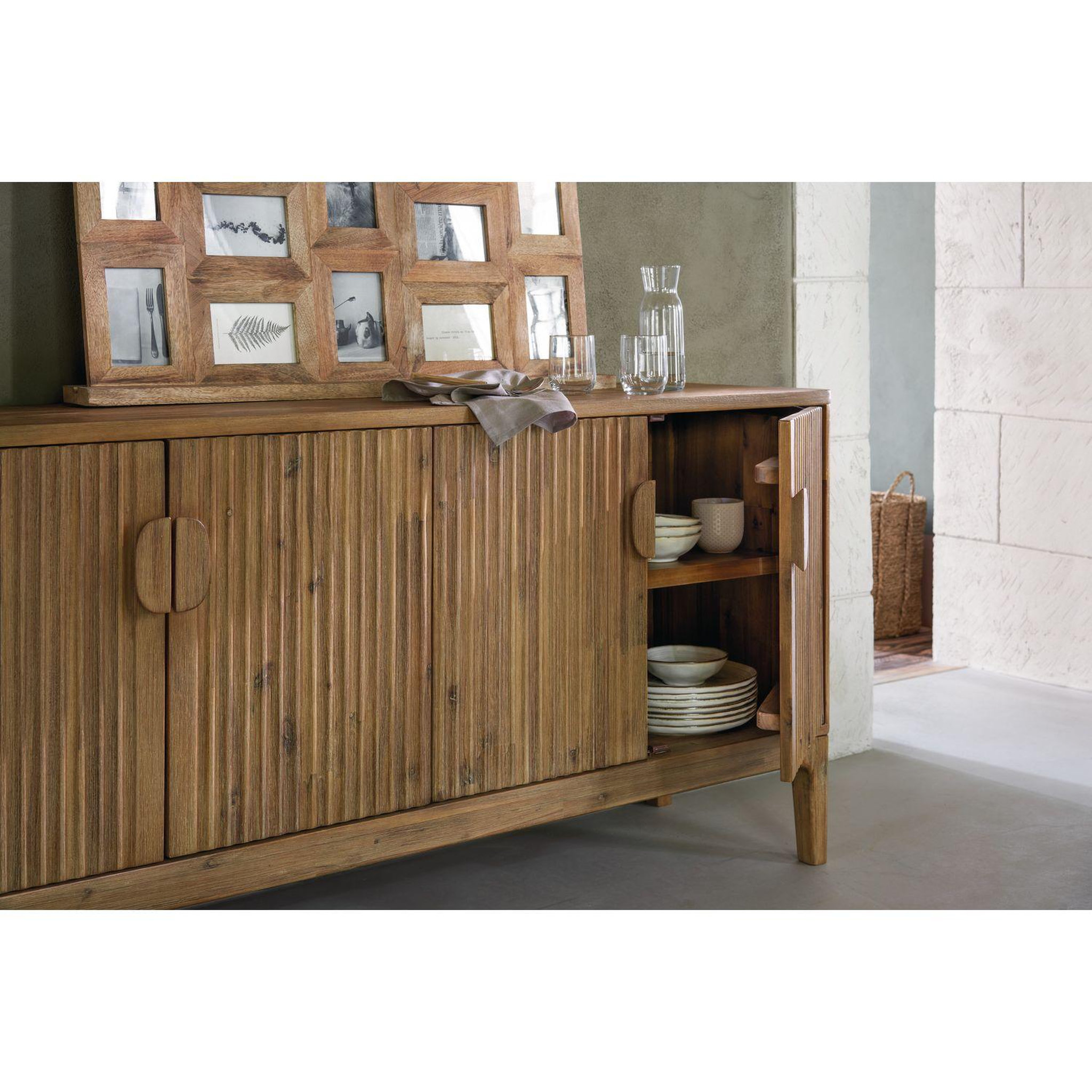 Voir la diapositive 2 : Atmosphera Kids Buffet 4 portes Sabor en bois - Marron