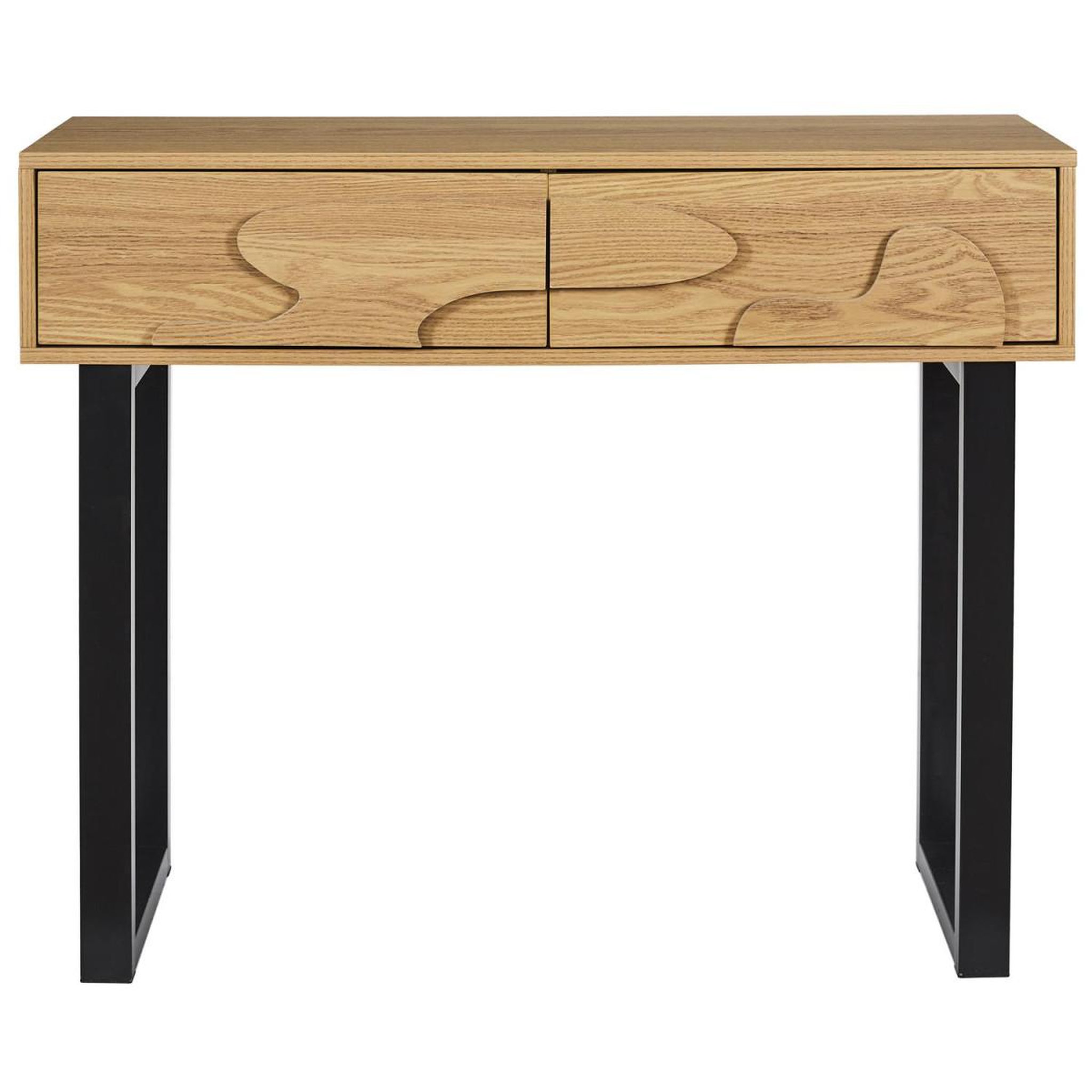 Voir la diapositive 3 : The Home Deco Factory Console 2 Tiroirs  Calypso  100cm Marron