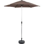 Habitat et Jardin Parasol jardin droit Alu  Sol  - Rond - Ø 3m - Taupe - Avec pied à lester