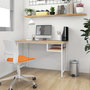 Voir la diapositive 1 : VIDAXL Bureau d'ordinateur Blanc/chene clair 105x55x72 cm MDF et metal
