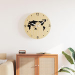 VIDAXL Horloge murale jaune et noir Ø30 cm bois d'ingenierie