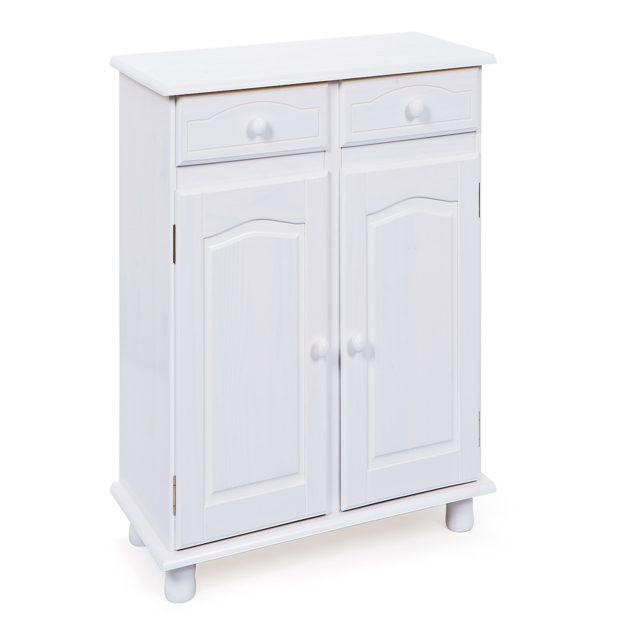 Buffet bas pin massif blanc - LUIS