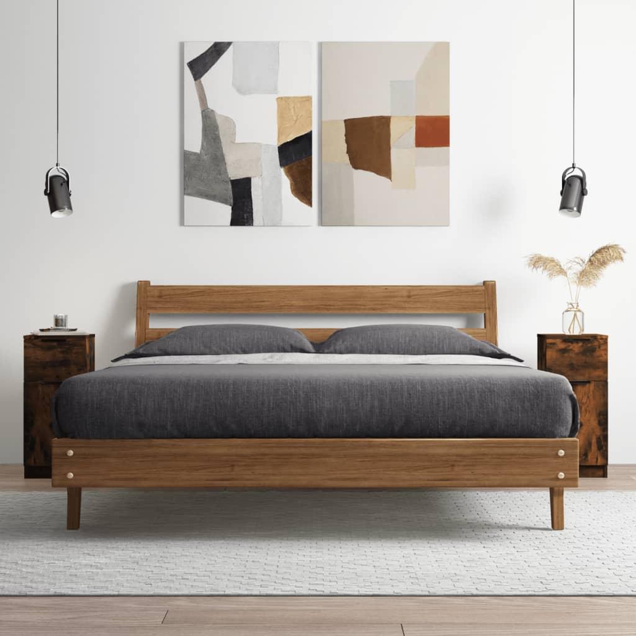 Voir la diapositive 1 : VIDAXL Buffet Chene fume 30x30x70 cm Bois d'ingenierie
