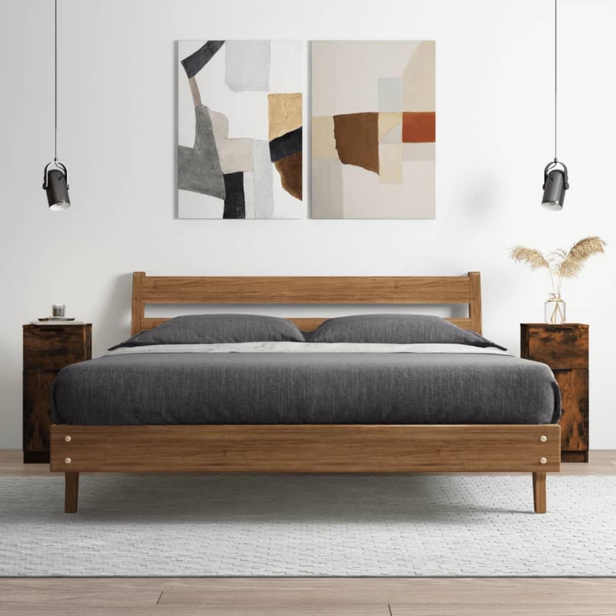 VIDAXL Buffet Chene fume 30x30x70 cm Bois d'ingenierie