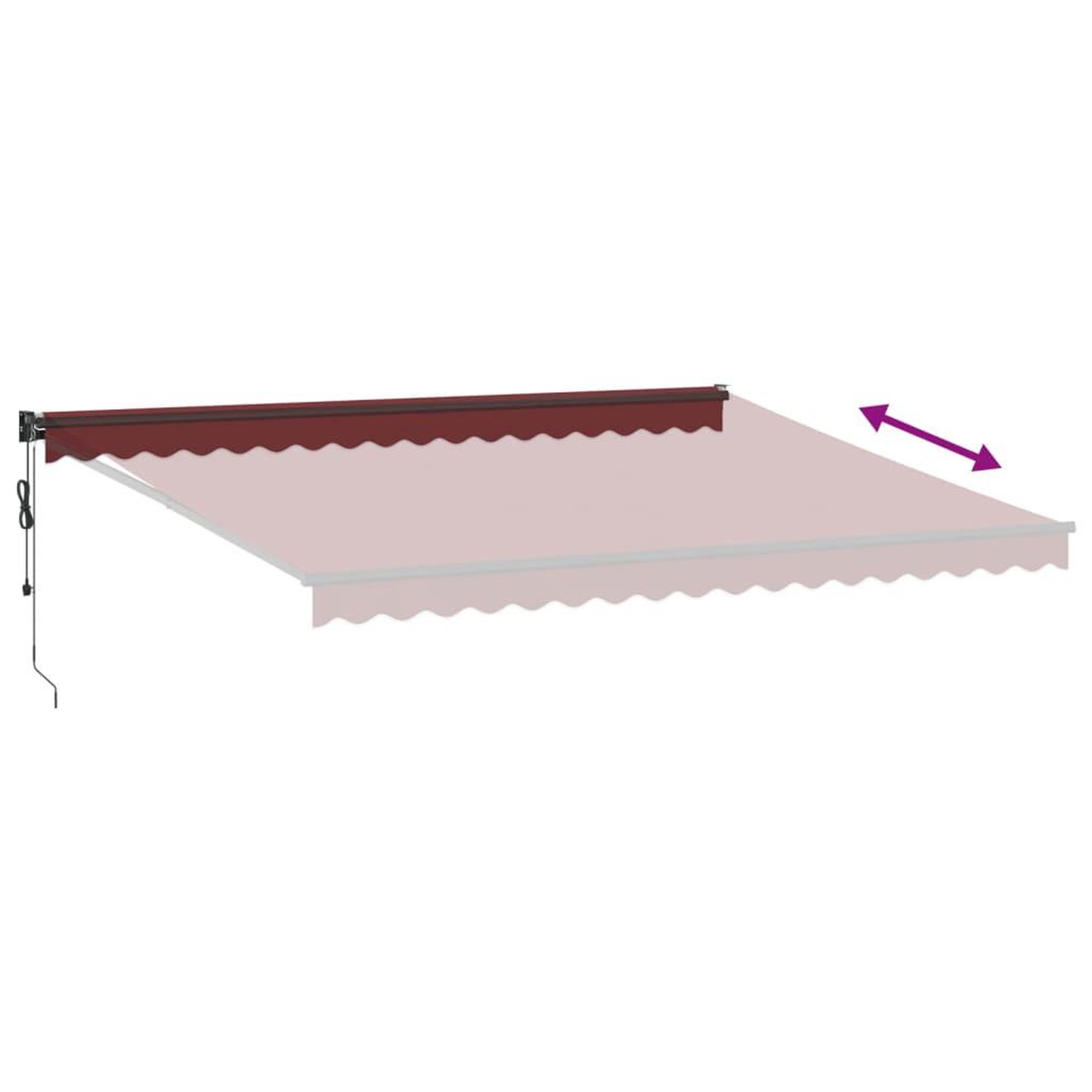 Voir la diapositive 5 : VIDAXL Auvent retractable automatique bordeaux 450x300 cm