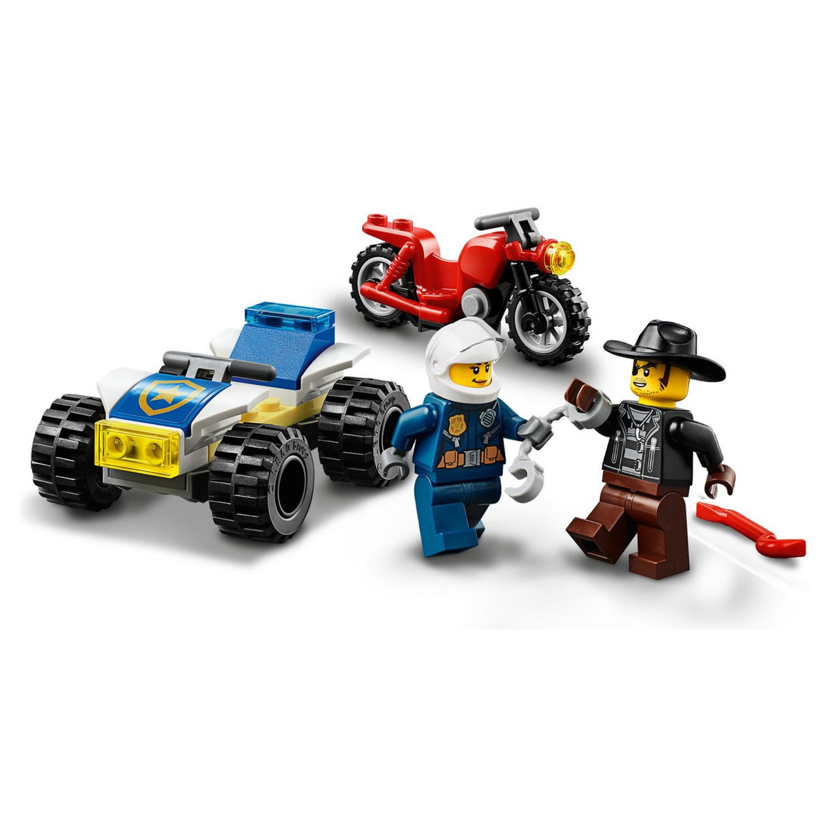 LEGO City 60243 L'Arrestation en Hélicoptère, Jouet, Moto et Camion, Minifigurine Policier