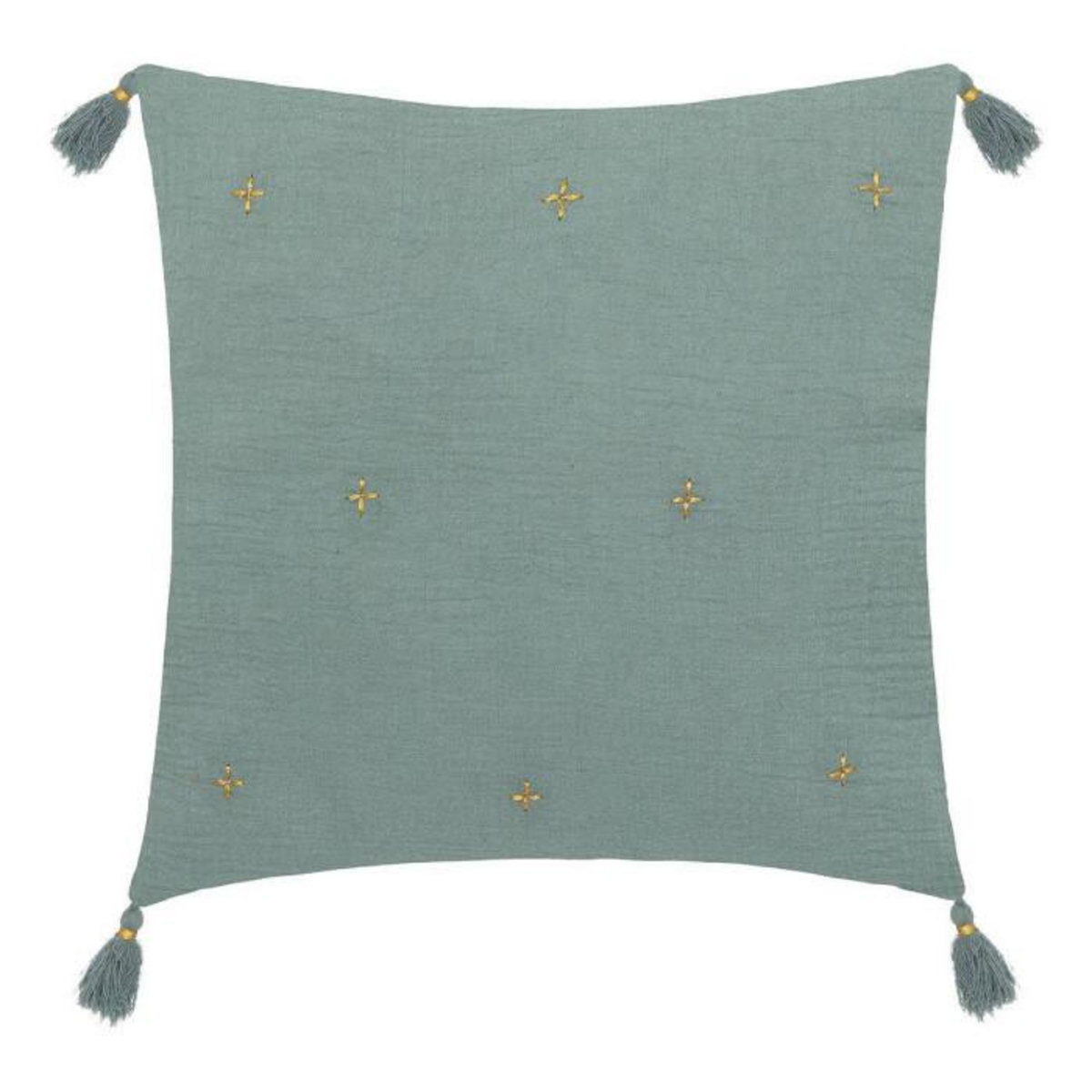ATMOSPHERA Coussin Déco à Pompons  Millo  40x40cm Vert Céladon