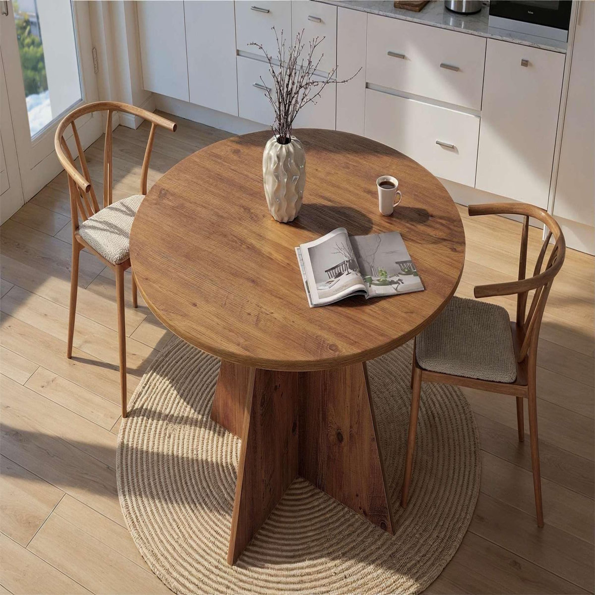 Habitat et Jardin Table à manger en bois  Virella  - 120 x 120 x 75 cm - Pin atlantique