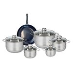 ELO Ensemble de 1 Poêle de cuisson 24 cm et 5 faitouts 12, 14, 16, 20 et 24 cm Elo Prima Brillant