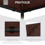 Voir la diapositive 5 : OUTSUNNY Toile de rechange pour pavillon tonnelle tente 3 x 3 m polyester haute densité 180 g/m² revêtement PA anti-UV chocolat