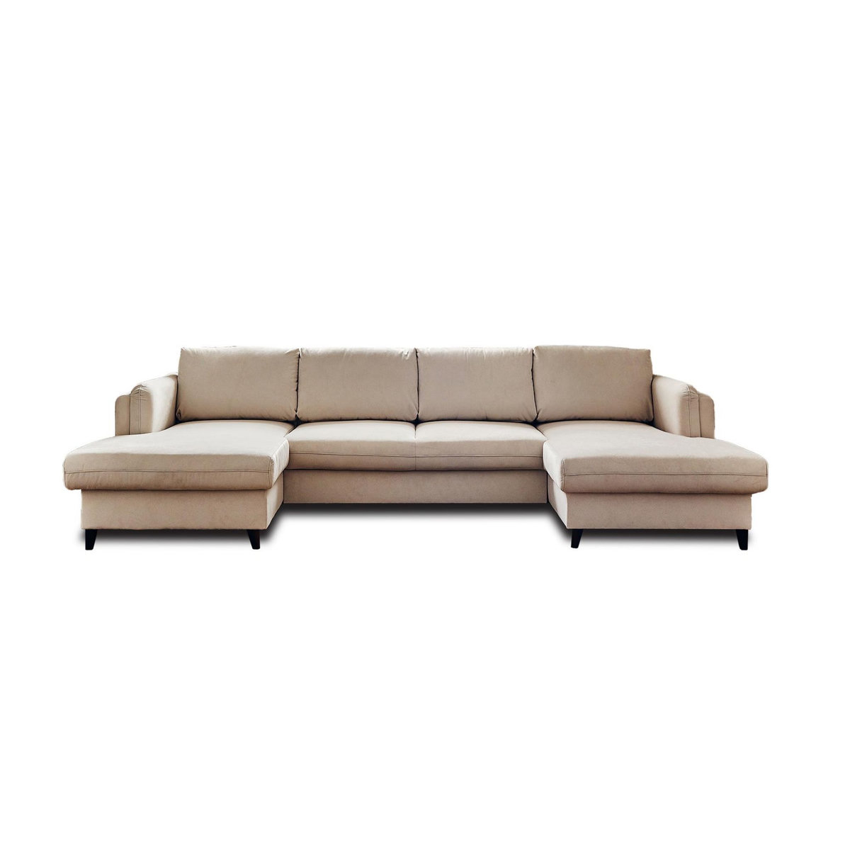 LISA DESIGN Brooke - canapé panoramique en u - 7 places - convertible avec coffre - en velours