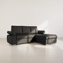 Voir la diapositive 1 : BEST MOBILIER Bianca - canapé d'angle droit 4 places convertible avec coffre en tissu texturé