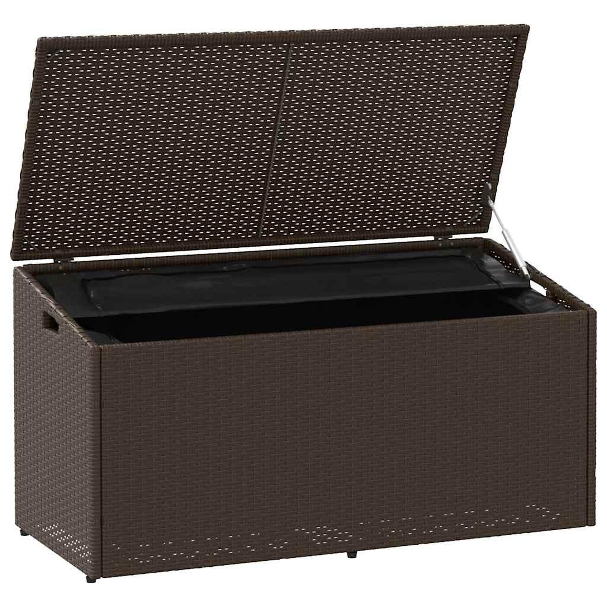 Voir la diapositive 3 : VIDAXL Boîte de rangement de jardin marron 110x50x58 cm resine tressee